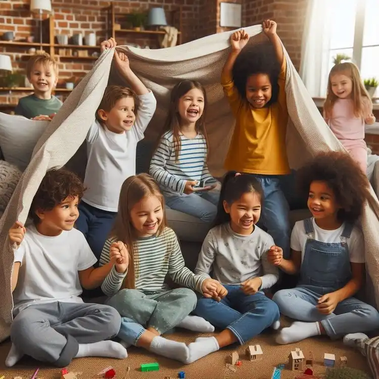 Playful moments with a 3-year-old at home, featuring fun activities and toys