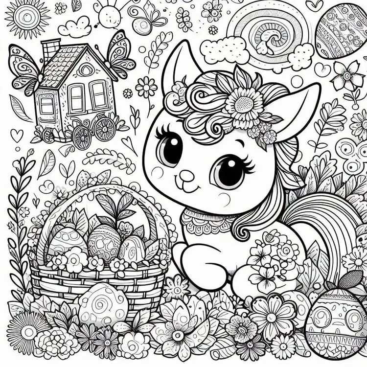 Colorful illustrations of kids enjoying educational coloring pages, perfect for spring and learning