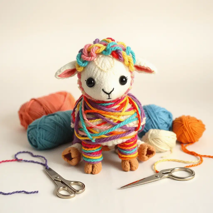 Yarn Wrapped Animal Craft for Fine Motor Skills