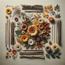 Nature Weaving with Flowers Leaves and Sticks