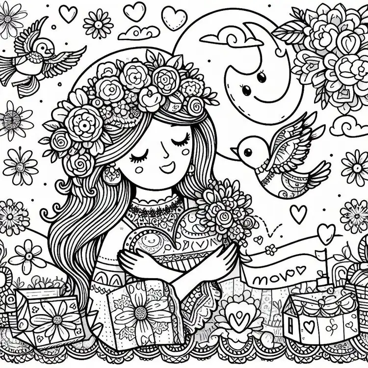 Mother's Day coloring pages for kids